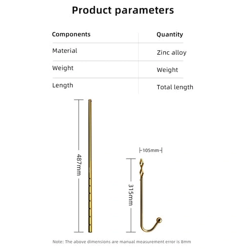 AllNight 3867 Set LOCKINK Hook Anal Adjustable Golden 0329